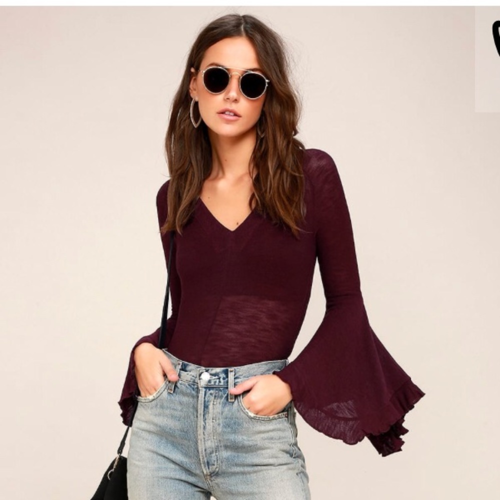 Plum sheer Free People Sweater